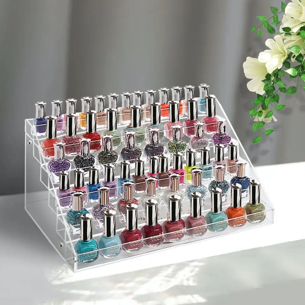 Traderight Group  6 Tier Lipstick Organizer Nail Polish Rack Clear Acrylic Makeup Display Stand