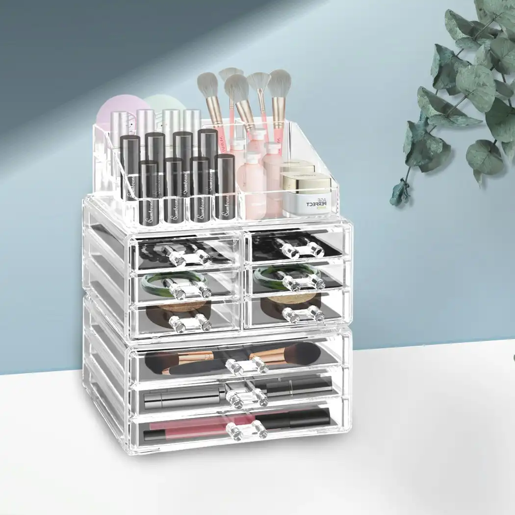 Traderight Group  9 Drawer Clear Acrylic Cosmetic Makeup Organizer Jewellery Storage Box