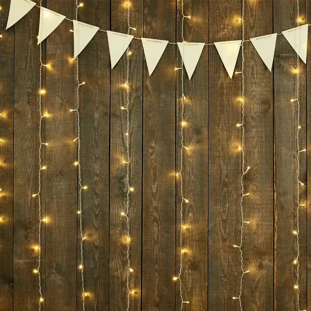 Emitto LED Curtain Fairy Lights 6*3M Wedding Indoor Outdoor Garden Party Decor