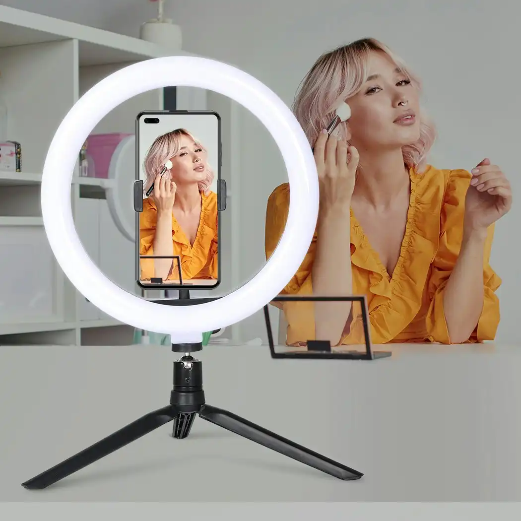 Traderight Group  LED Ring Light with Tripod Stand Phone Holder Dimmable Studio Photo Makeup Lamp