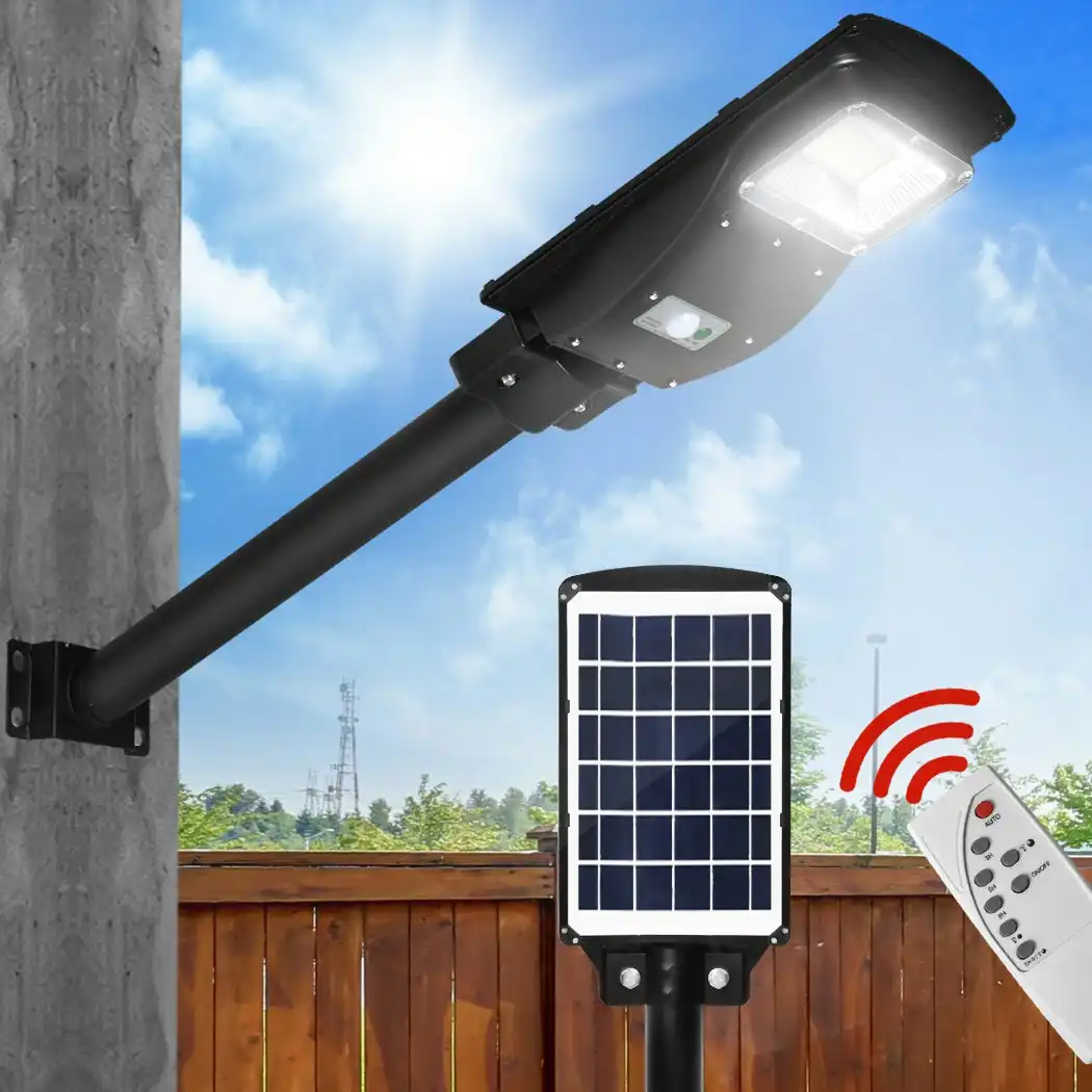 Traderight Group  Solar Sensor LED Street Lights Flood Garden Wall Light Motion Pole Outdoor 30W