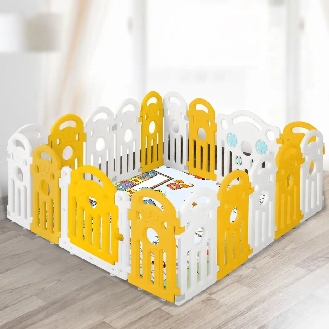 BoPeep Kids Playpen Baby Safety Gate Toddler Fence Child Play Game Toy 18 Panels