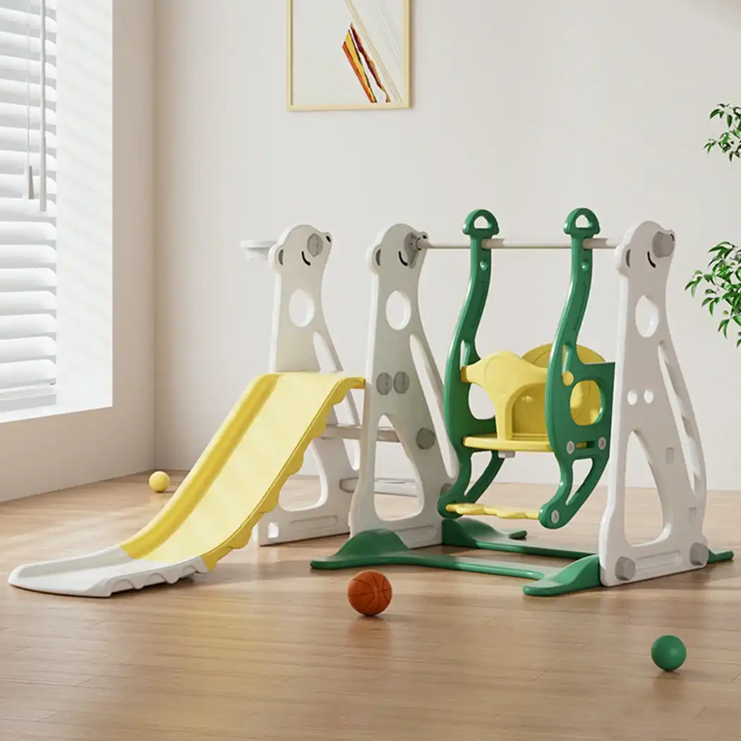 BoPeep Kids Slide Swing Basketball Ring Hoop Children Toddlers Play Toys Indoor