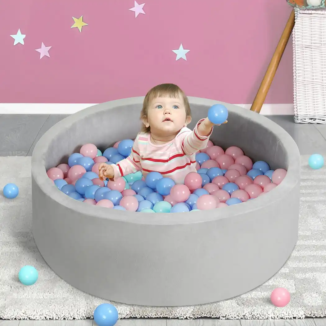 BoPeep Kids Balls Pit Baby Ocean Play Foam Pool Barrier Toy Padding Child Grey