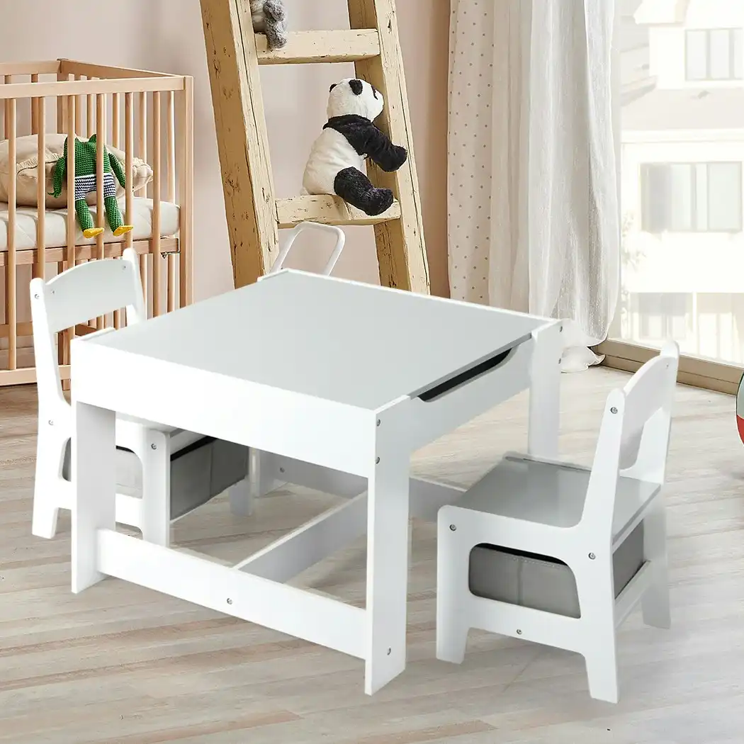 BoPeep Kids Table Chairs Set Chalkboard Activity Play Desk Wooden Study Tables