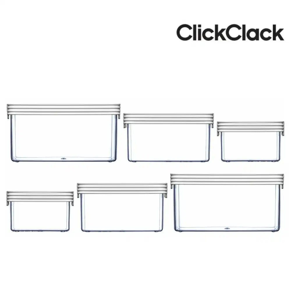New Clickclack 6 Piece Basic Small Box Set Container Set Air Tight 6pc