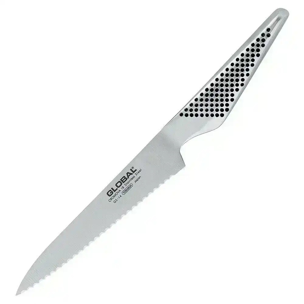 Global 15cm Utility Serrated Blade Knife GS-14L | Made in Japan