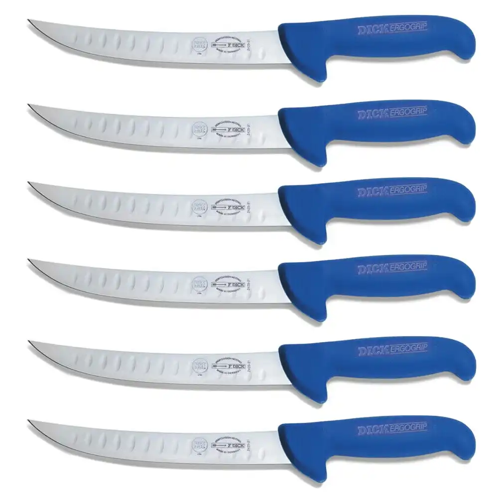 F DICK Ergogrip 8" / 21cm Butchers Knife W/ Kullen Edge 8242521k | Set Of 6