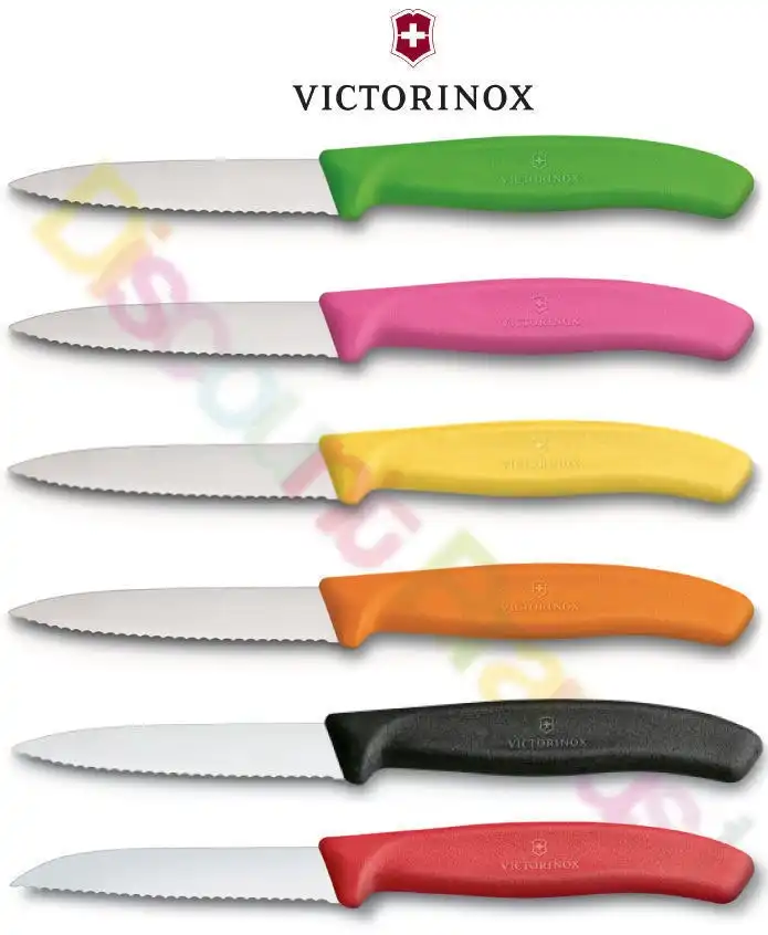 Victorinox Paring Knife Serrated Edge Tomato Fruit Colour 8cm Blade