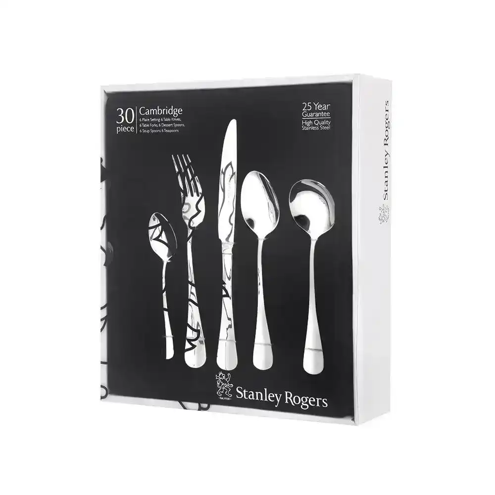Stanley Rogers Cambridge Stainless Steel 30 Piece Cutlery Set | 30pc