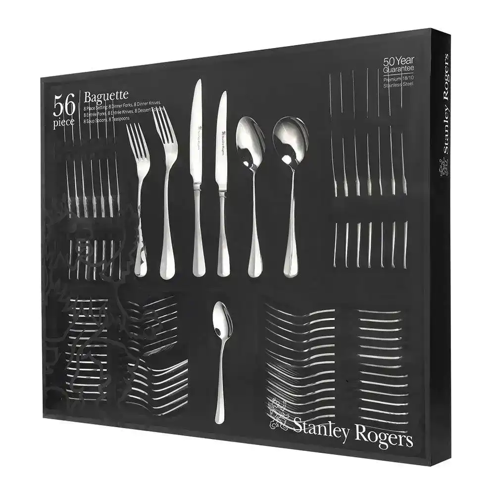 Stanley Rogers 56 Piece Baguette Cutlery Set 56pc Stainless Steel