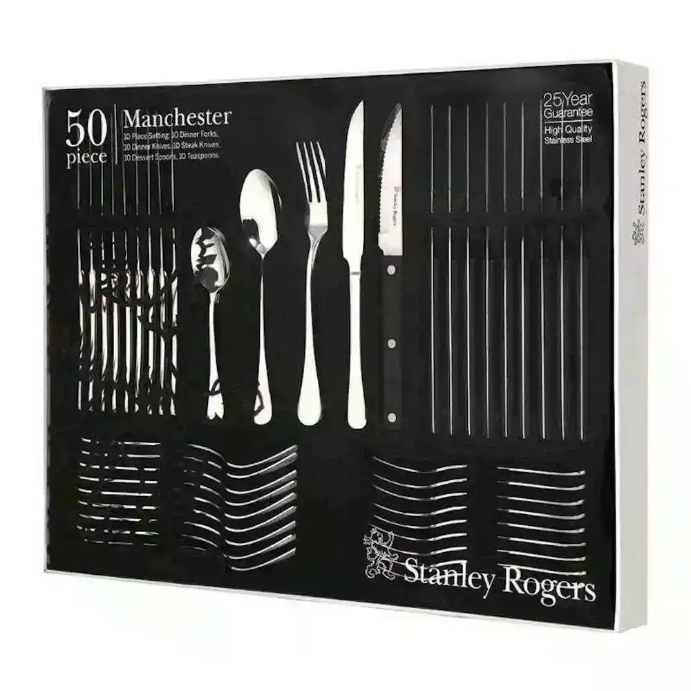 Stanley Rogers 50 Piece Stainless Steel Manchester 50pc Cutlery Set