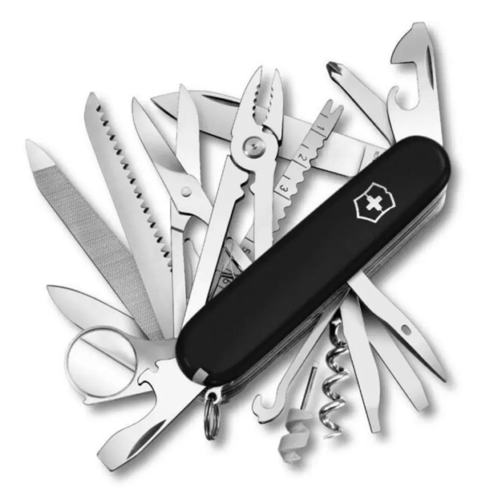 Victorinox Swiss Champ Black Swiss Army Knife 33 Tools Knives