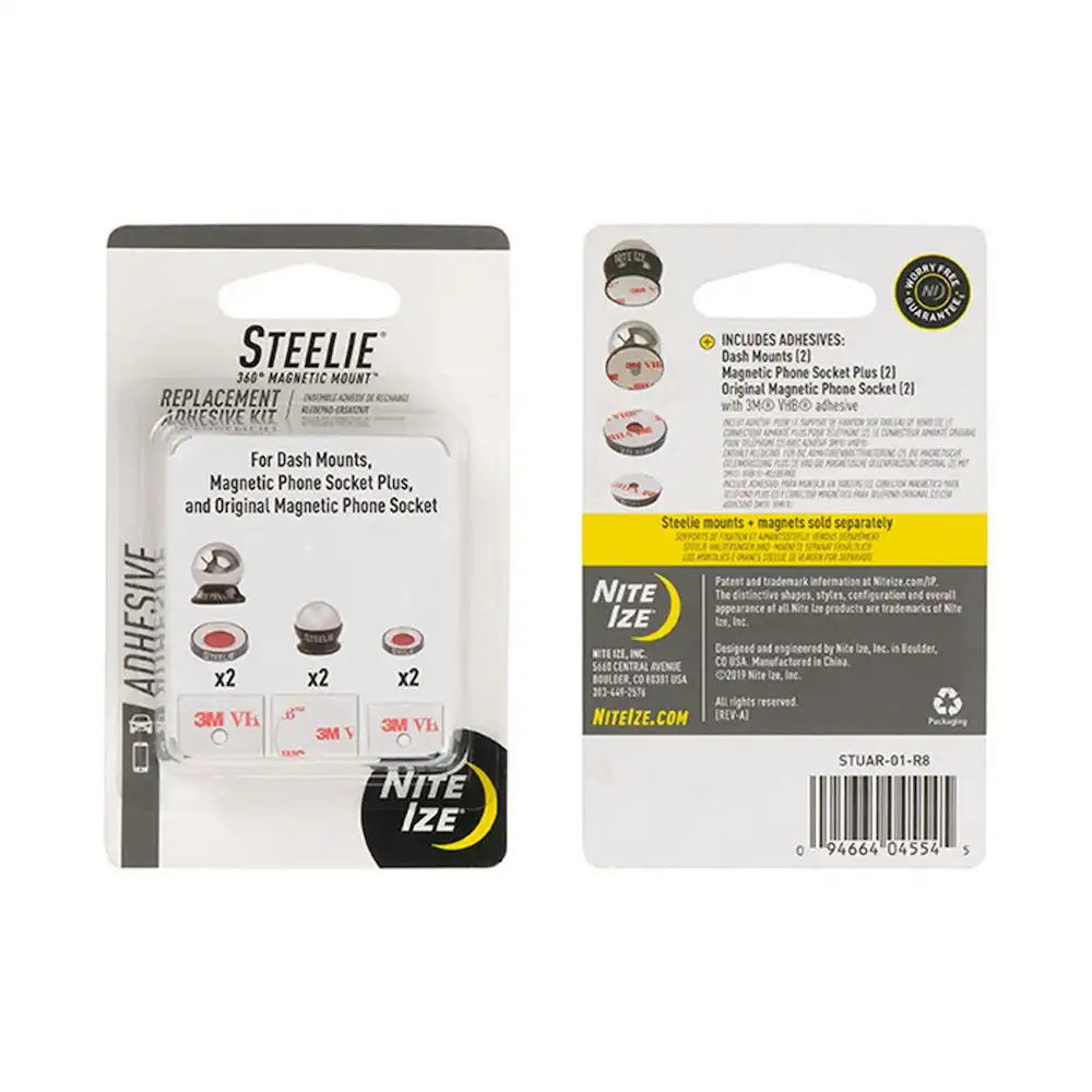 New Nite Ize STEELIE Replacement Adhesive Sticker Phone & Car Reinstall Kit