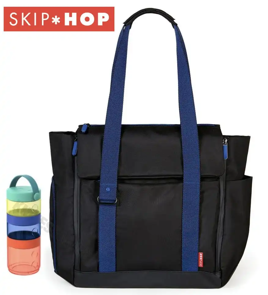 New Skip Hop ALL ACCESS TOTE Nappy Diaper Bag & Storage Container Set BLACK Skiphop SH204200