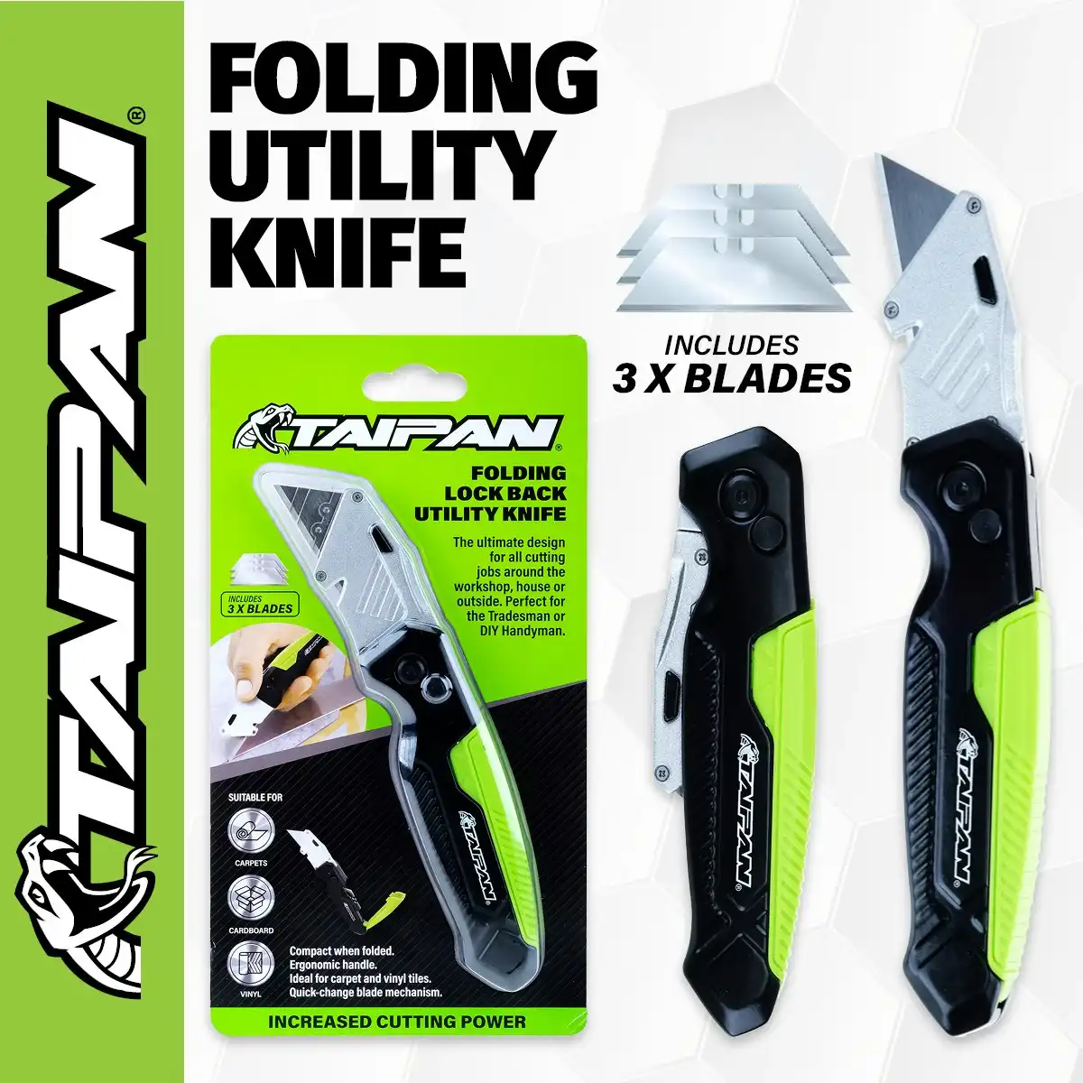 Taipan Folding Lock Back Utility Knife Premium Quality Carbon Vanadium Steel