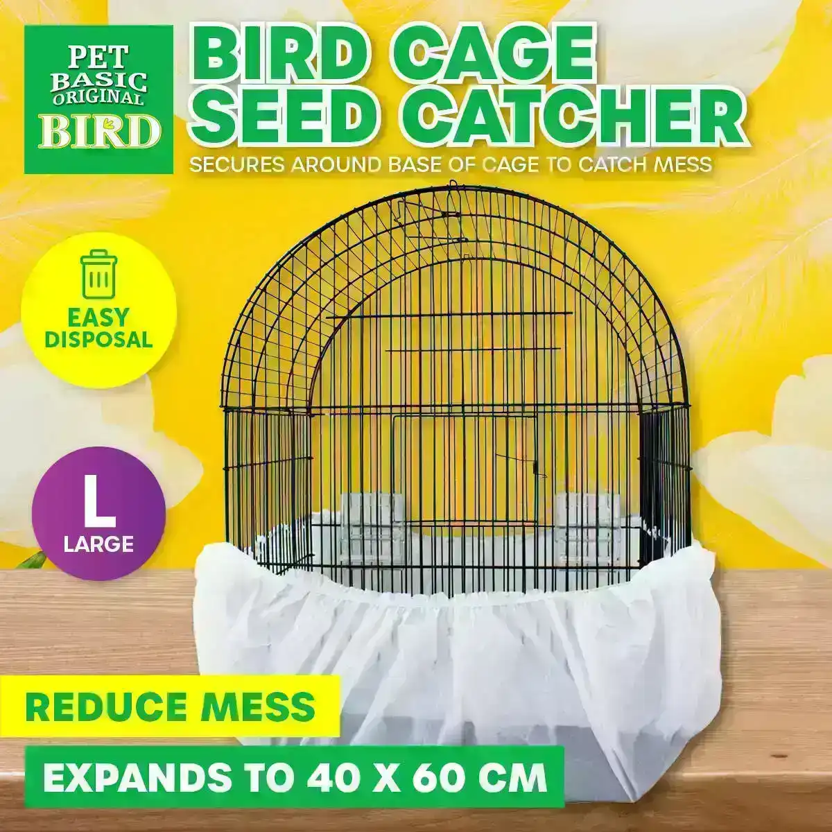 Pet Basic® 4PK Bird Cage Seed Catcher Reduce Mess Reuse Or  Dispose 40 x 60cm