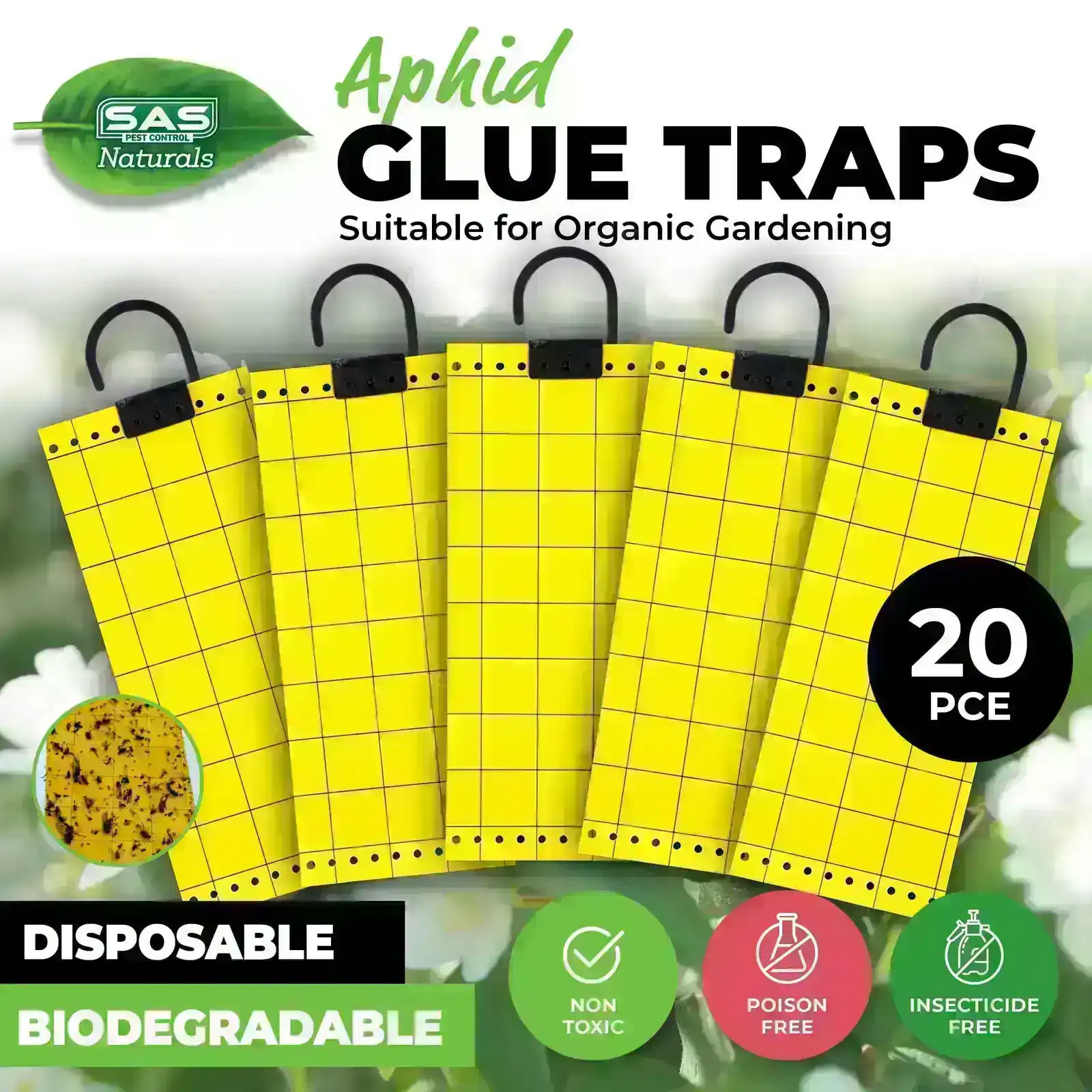 20PCE Traps Aphid Glue Safe Effective Greenhouse Garden White Flies Leaf Miner