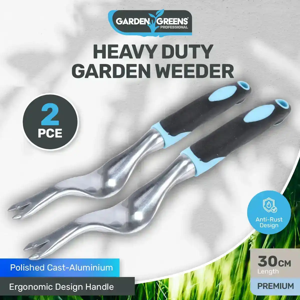 Garden Greens® 2PK Garden Weeding Hand Tool Anti Rust Premium Quality 30cm
