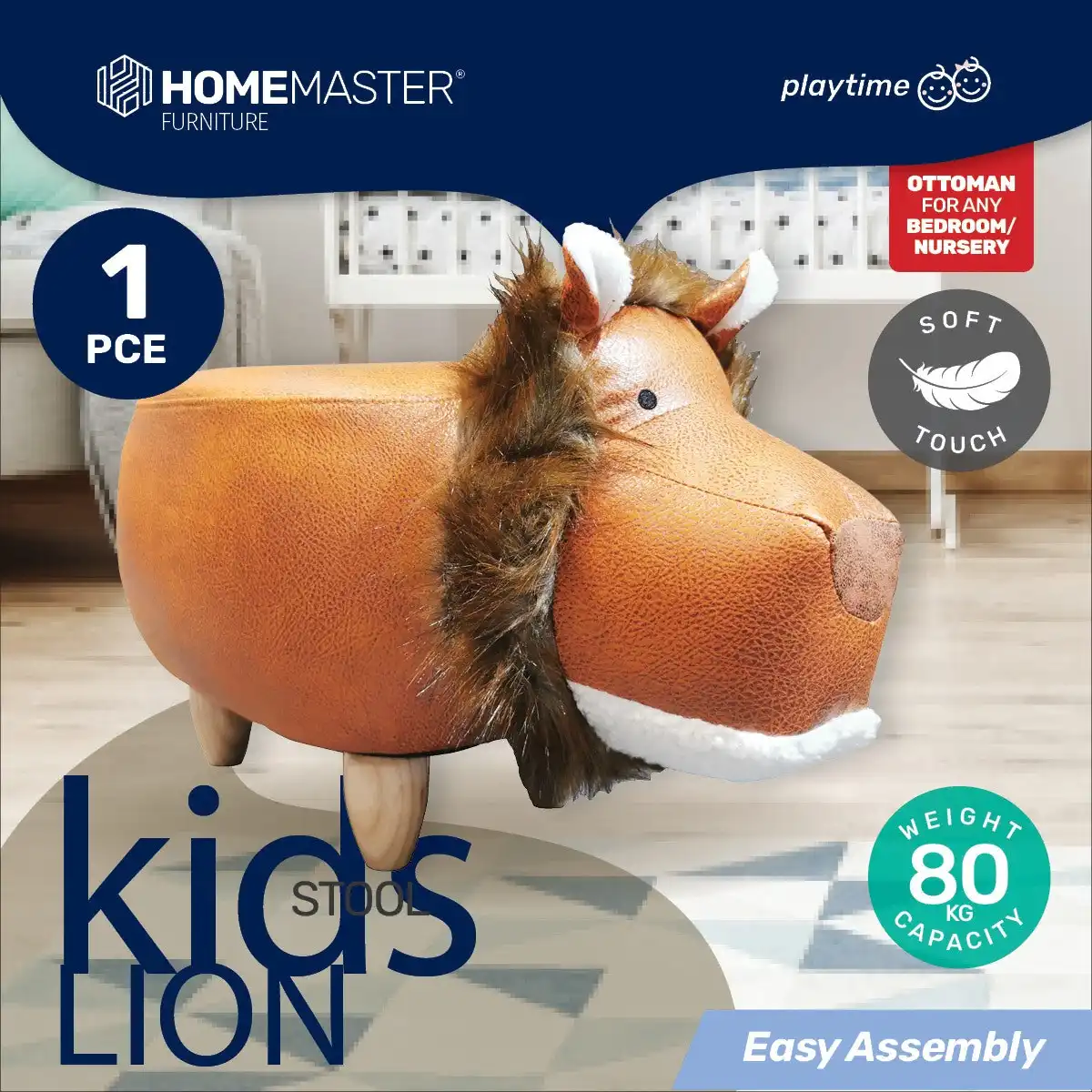 Home Master® Kids Animal Stool Lion Character Premium Quality & Style