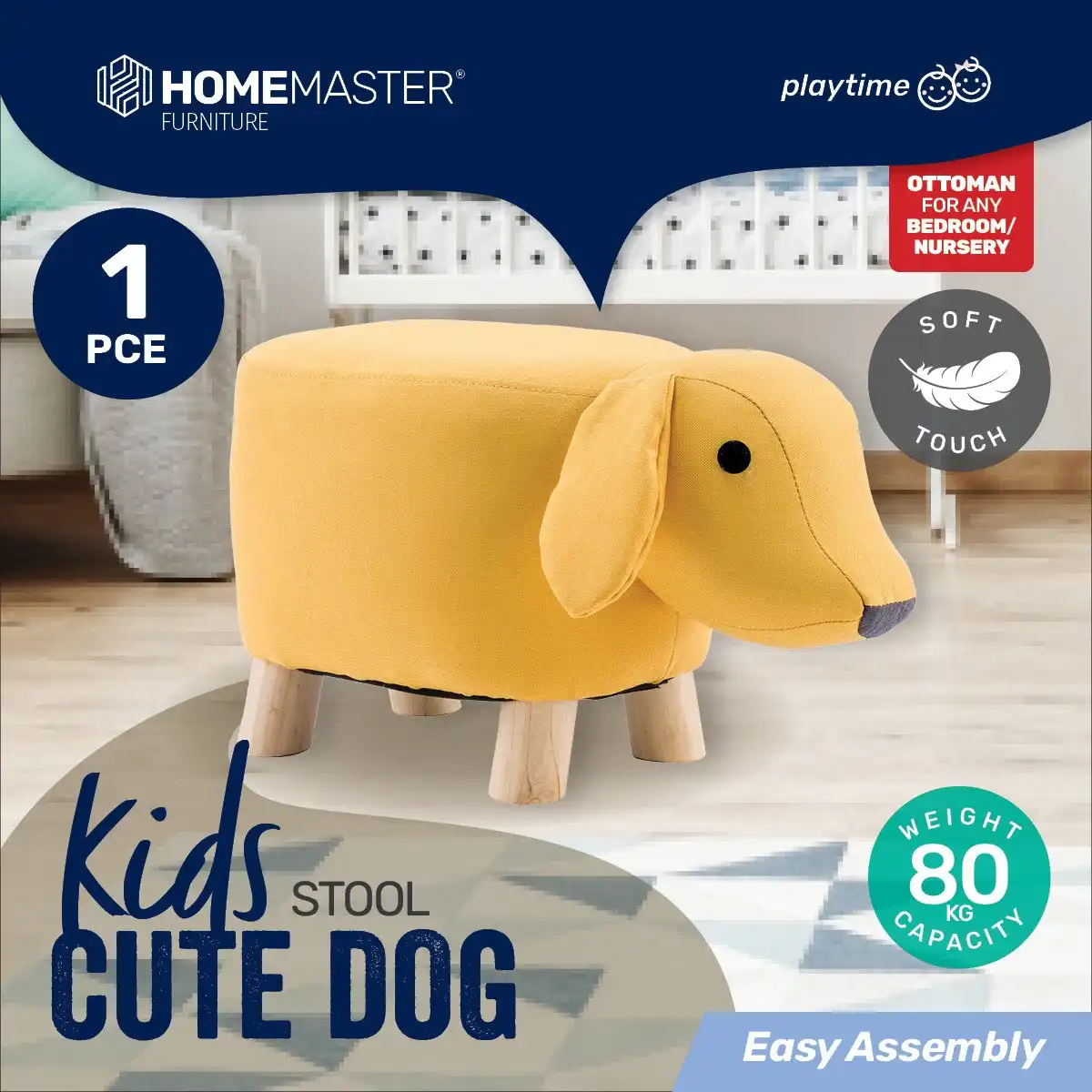 Home Master® Kids Animal Stool Cute Dog Character Premium Quality & Style