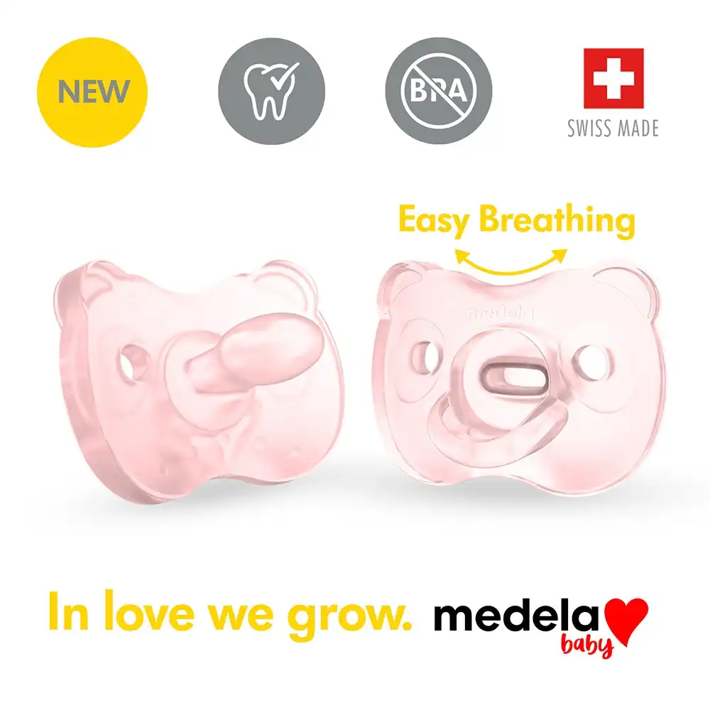 Medela Soother Steribox Silicone Duo Pink 6-18 months