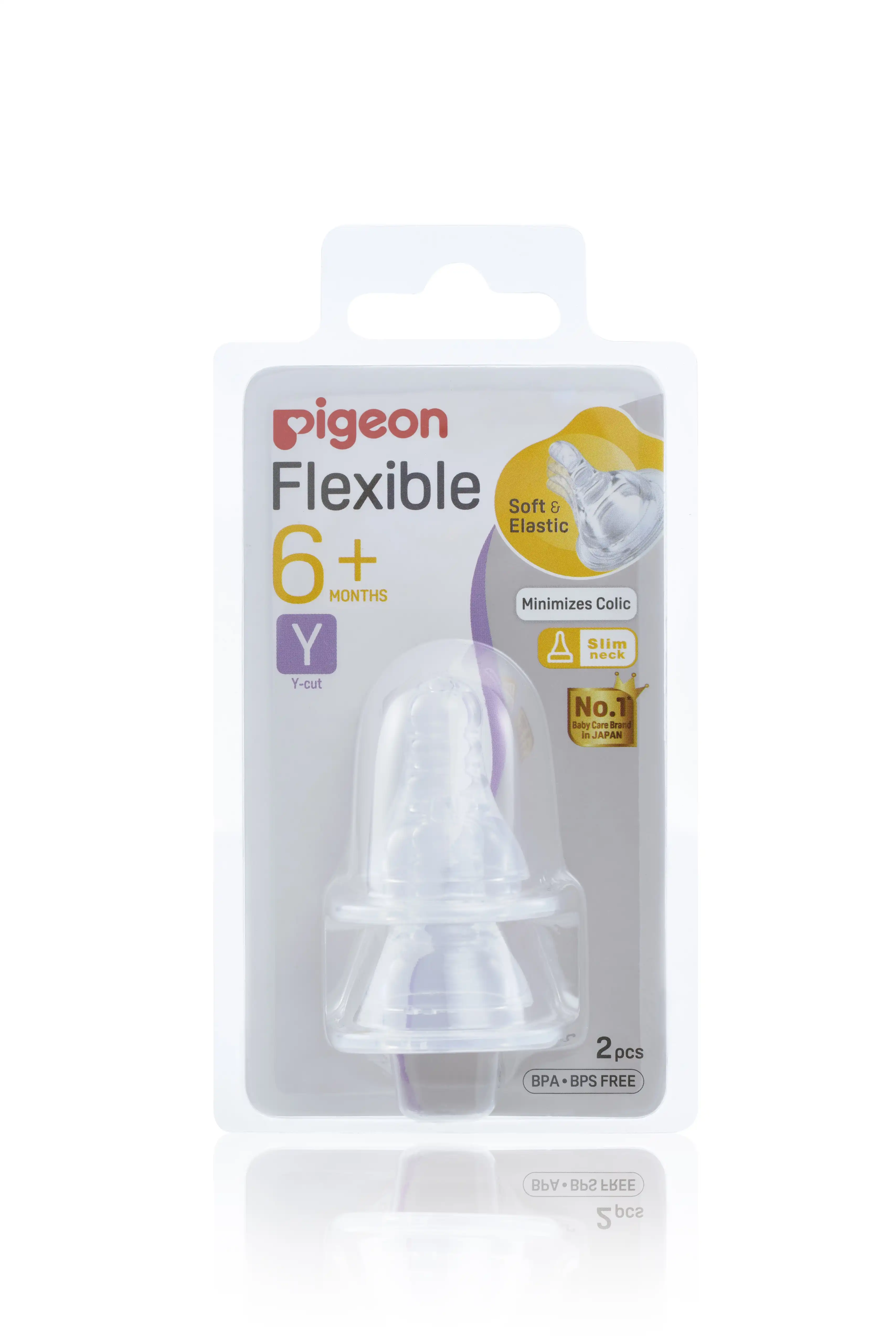 PIGEON Flexible Peristaltic Teat Y 2pcs