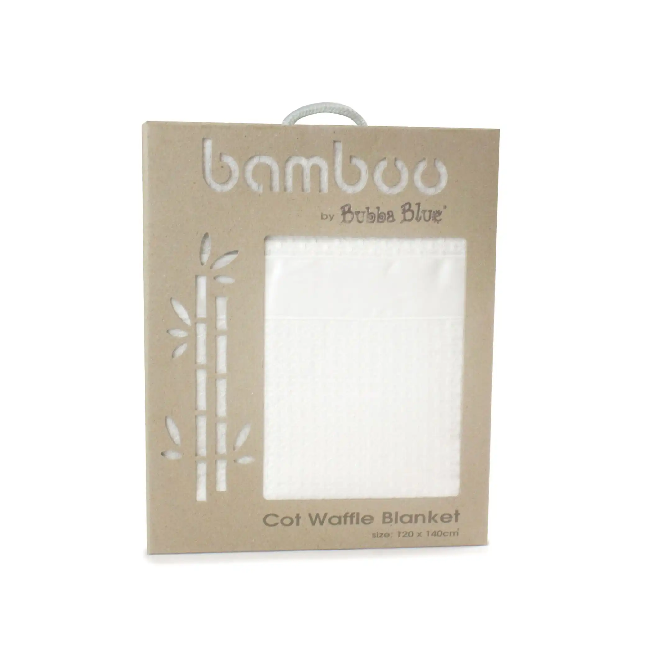 Bubba Blue White Bamboo Cot Waffle Blanket