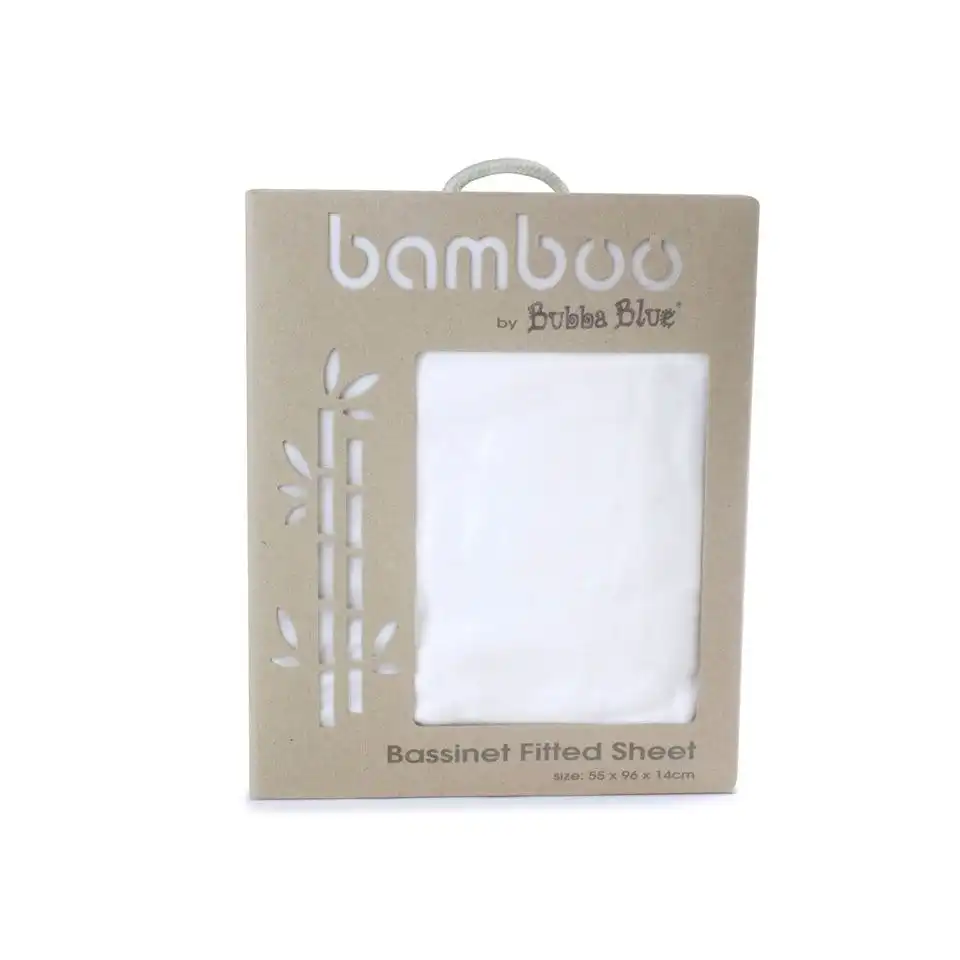 Bubba Blue White Bamboo Bassinet Fitted Sheet