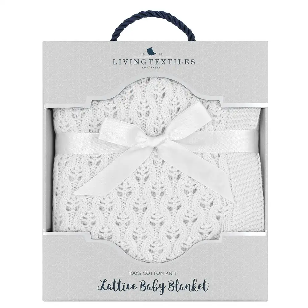 Lattice Knit Blanket White