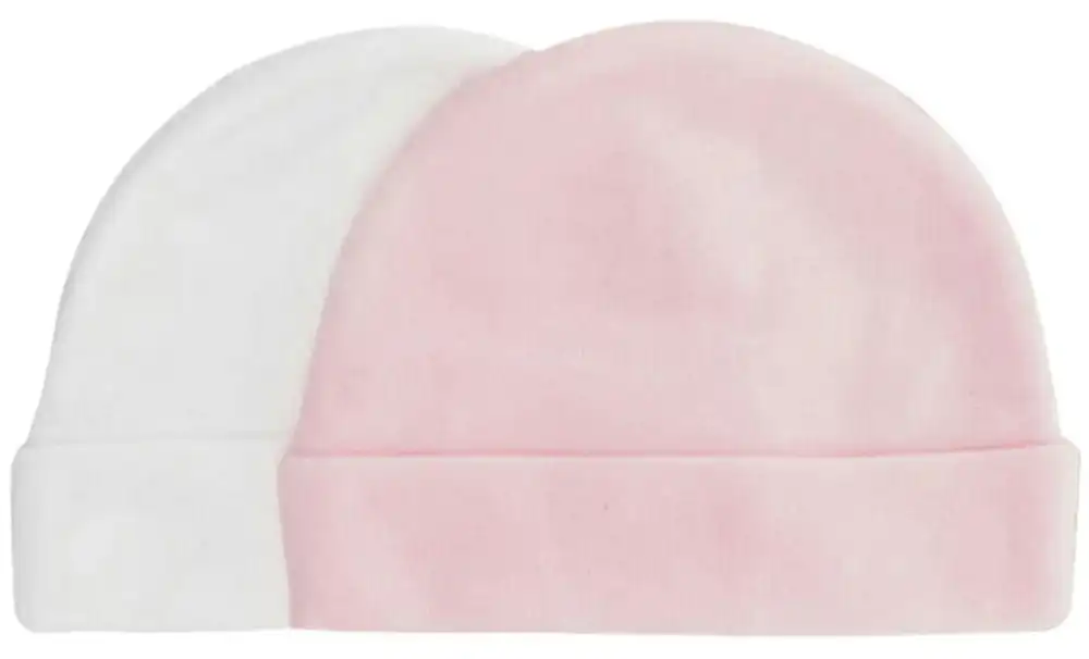 Playette 2 Pack Bamboo Caps White & Pink