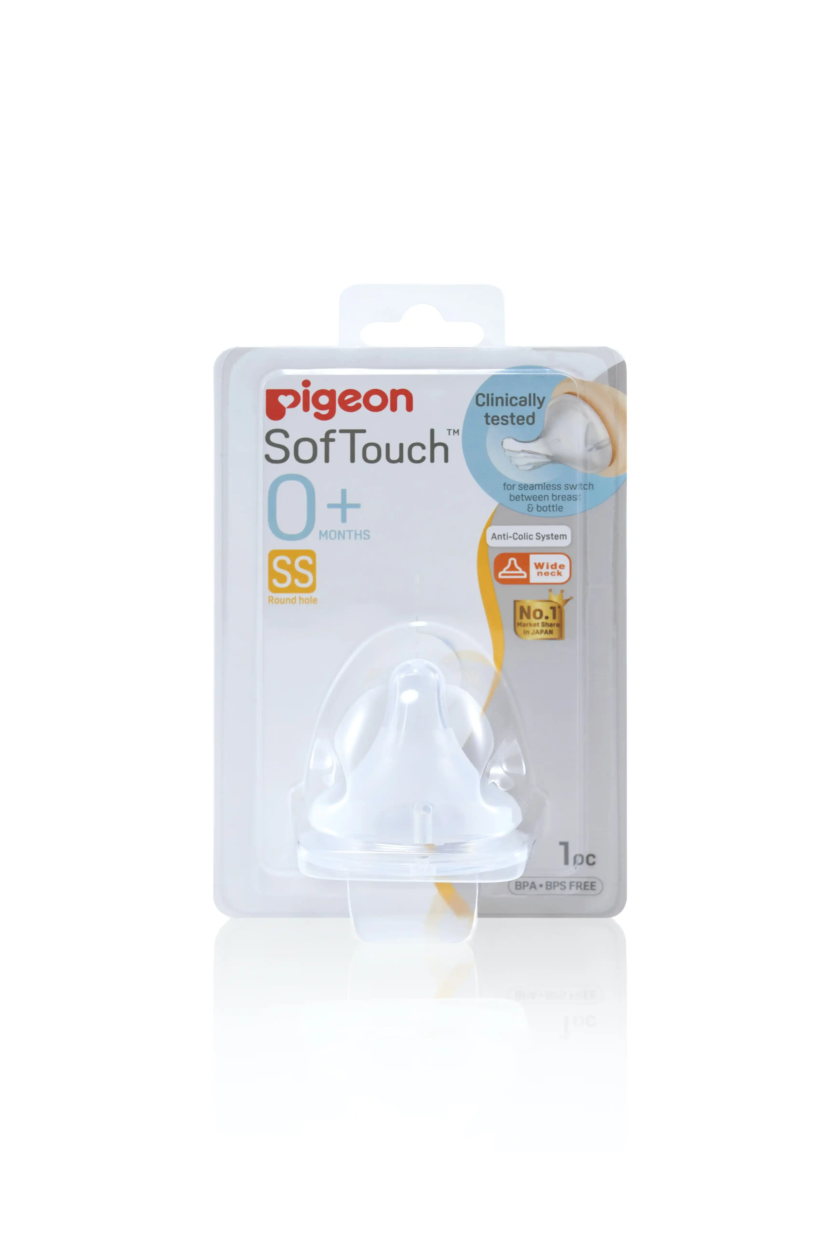 PIGEON SofTouch Peristaltic PLUS Teat SS 1pc