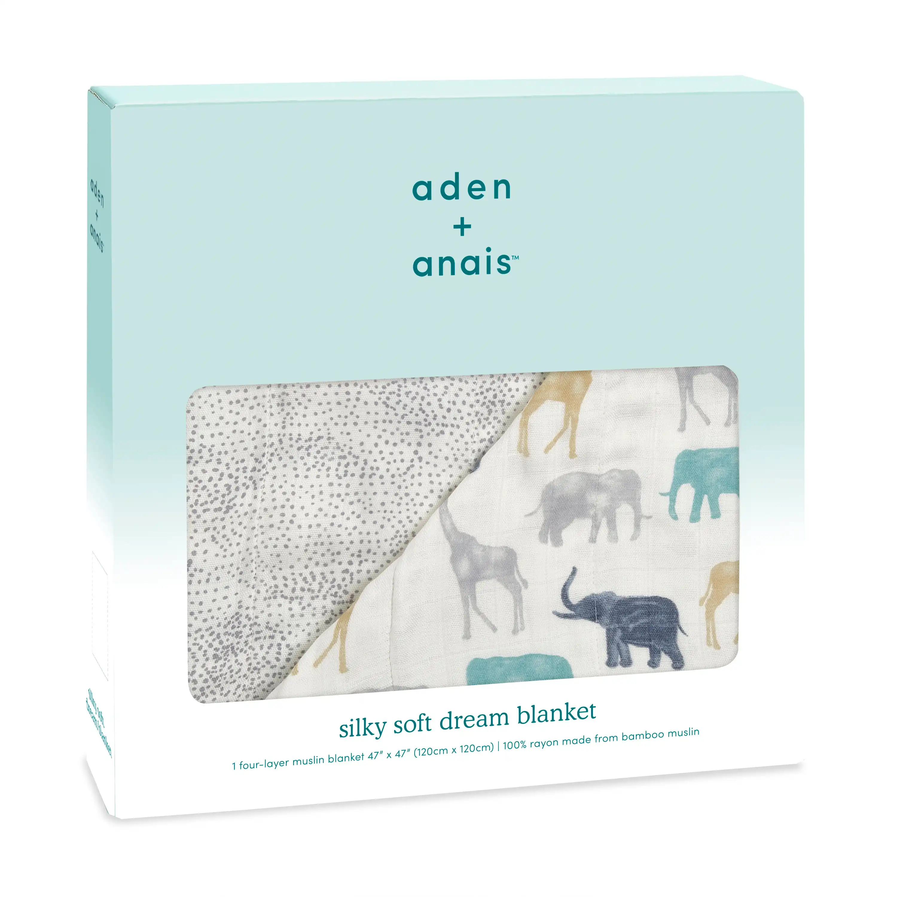 Aden Anais Expedition Elephants and Giraffes Silky Soft Dream Blanket