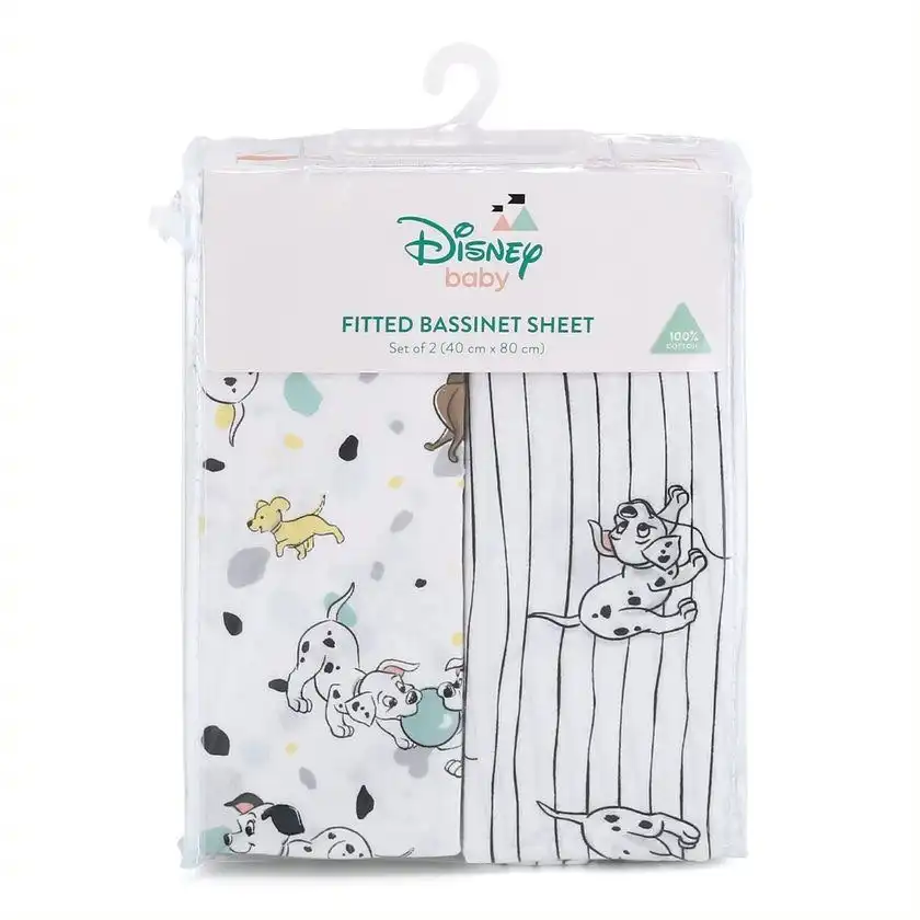 Disney Baby 101 Dalmatians 2 Pack Bassinet Sheets