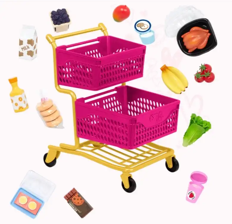 Our Generation Shopping Cart with Groceries Set