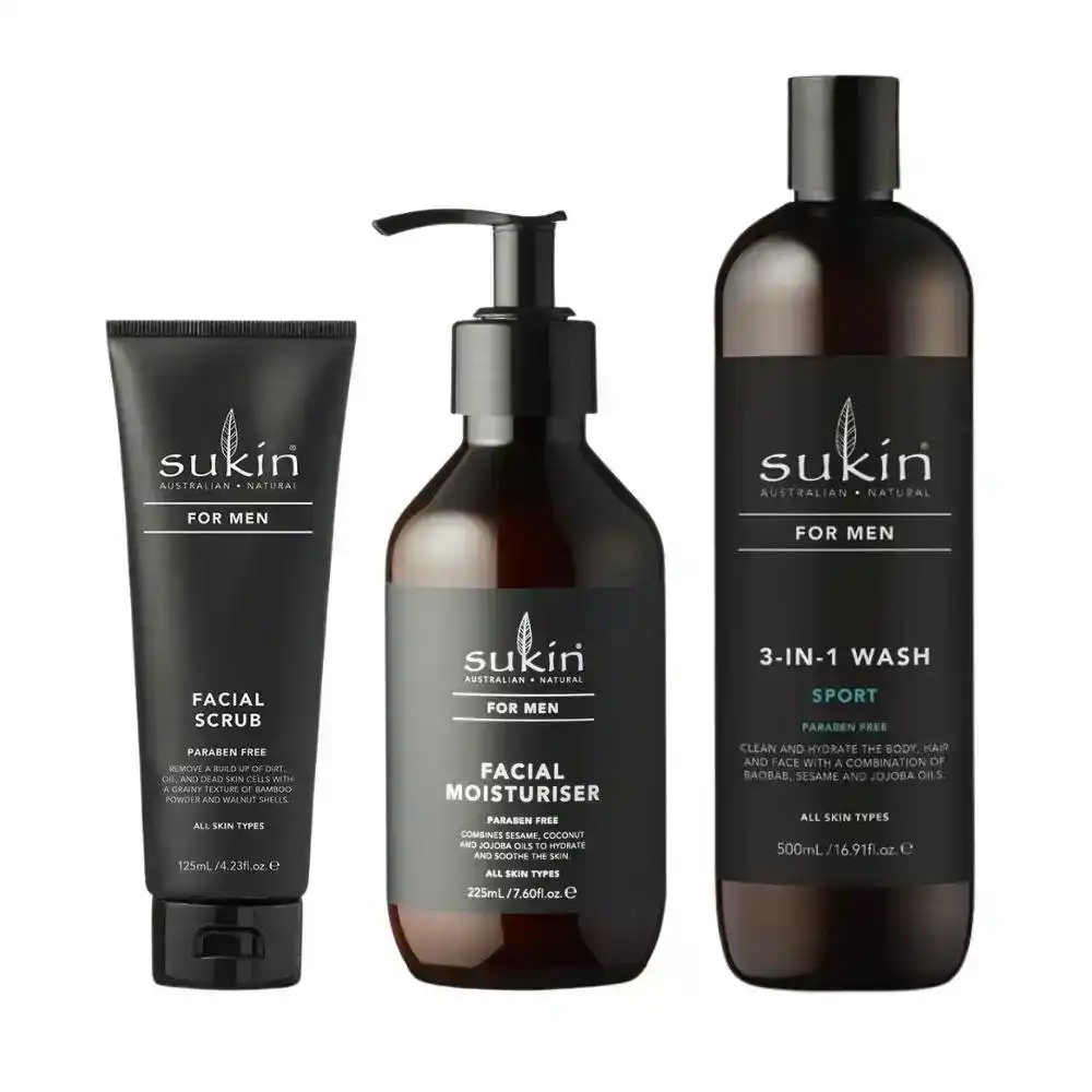 Sukin For Men Essential 3 Piece Skin Care Set