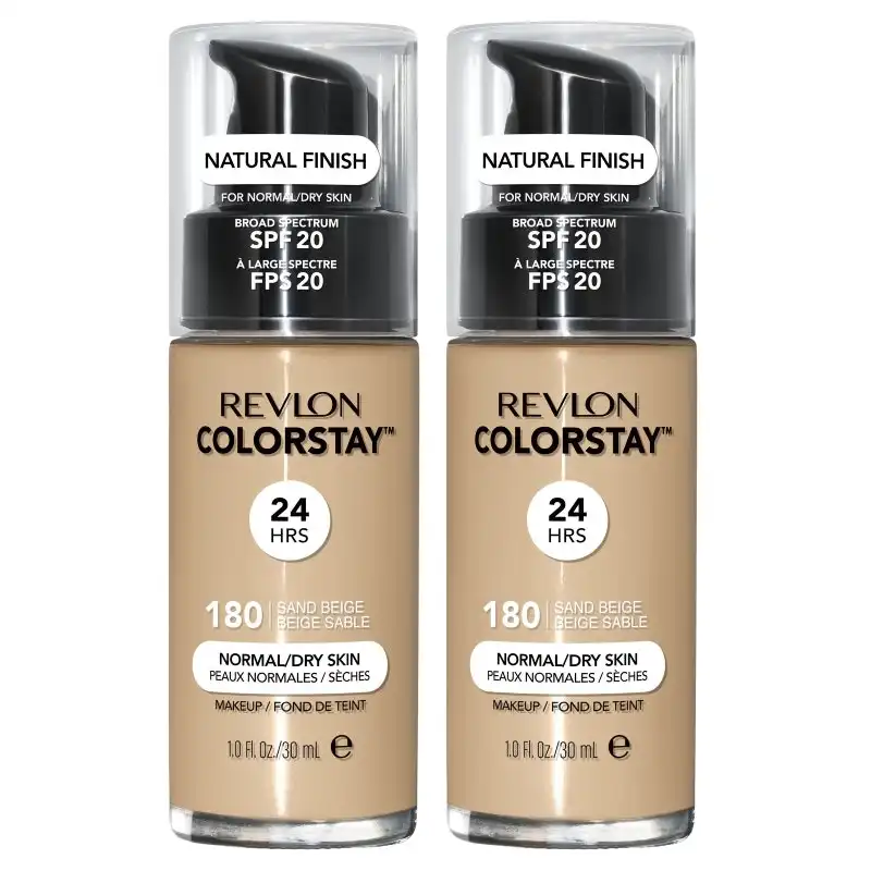 2 x Revlon ColorStay Makeup for Normal/Dry Skin 30mL - 180 Sand Beige