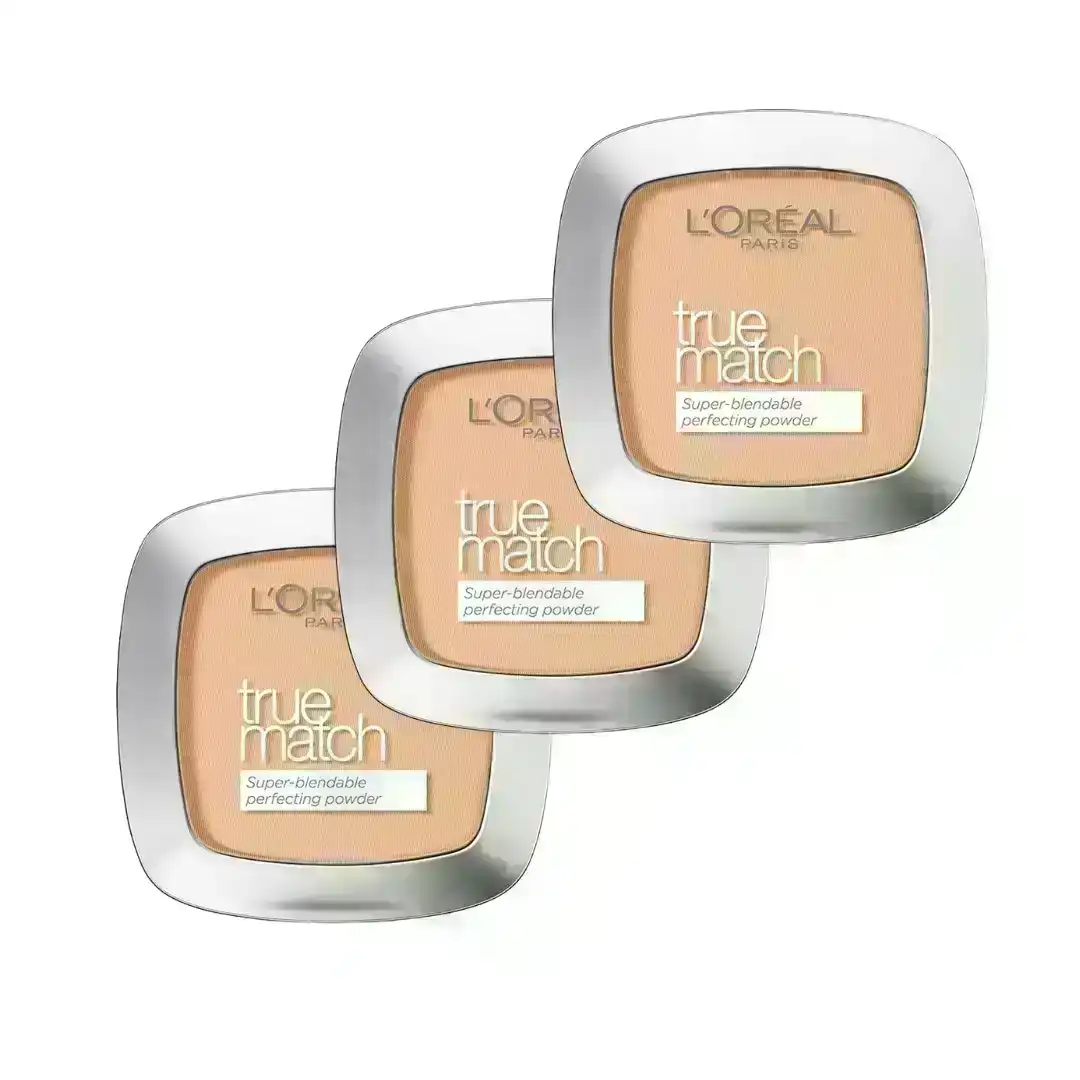 3 x L'Oreal Paris True Match Perfecting Powder Compact 9g - Golden Sand