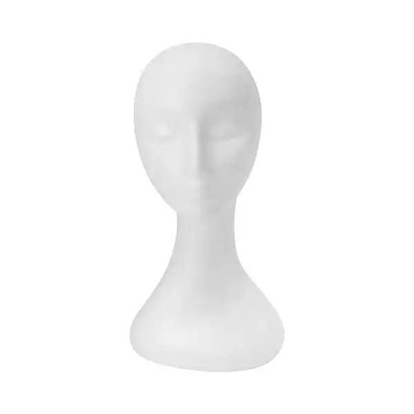 Mayd Female White Foam Mannequin Head, Long Neck- 38cm