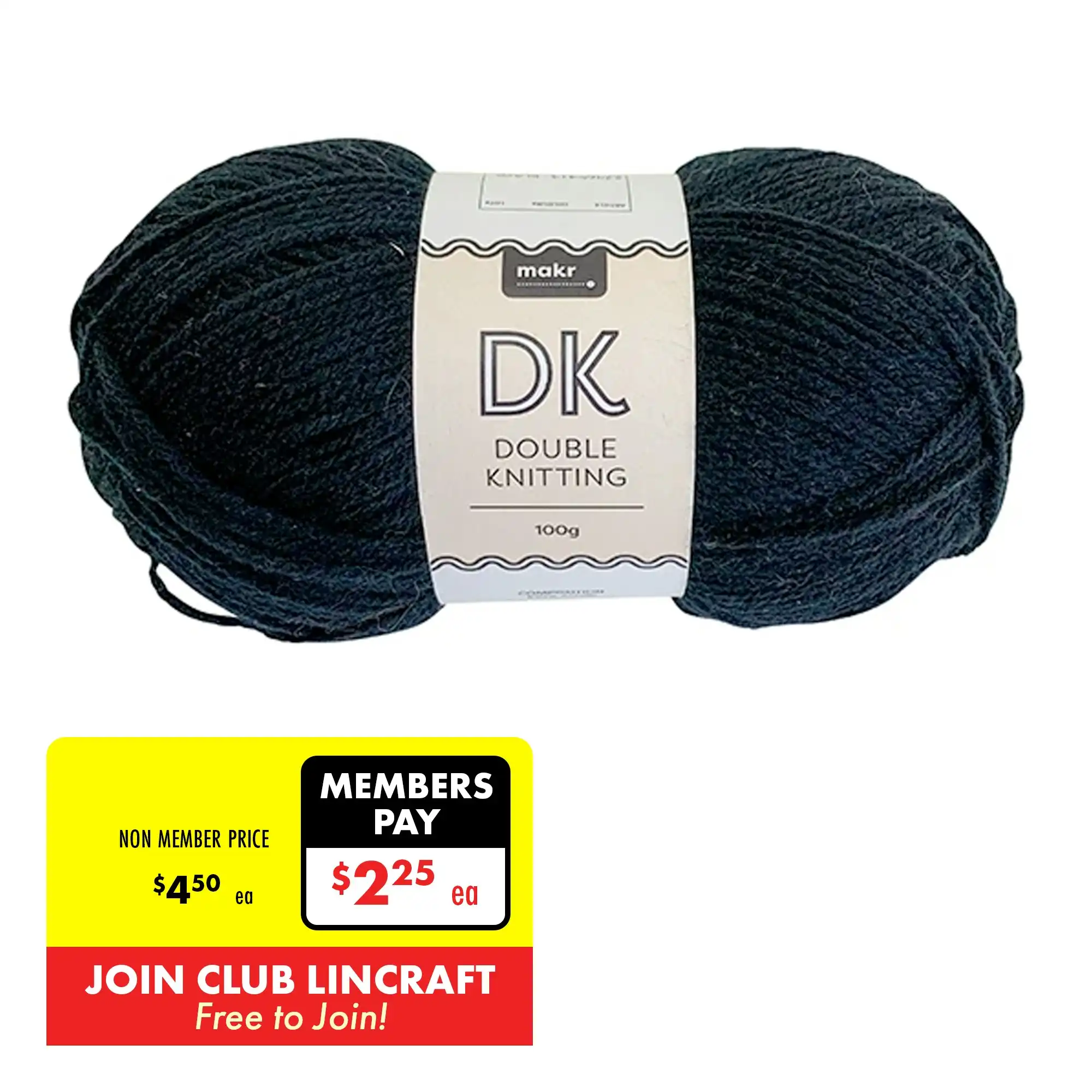 Makr DK 8ply Crochet & Knitting Yarn, 100g Acrylic Yarn