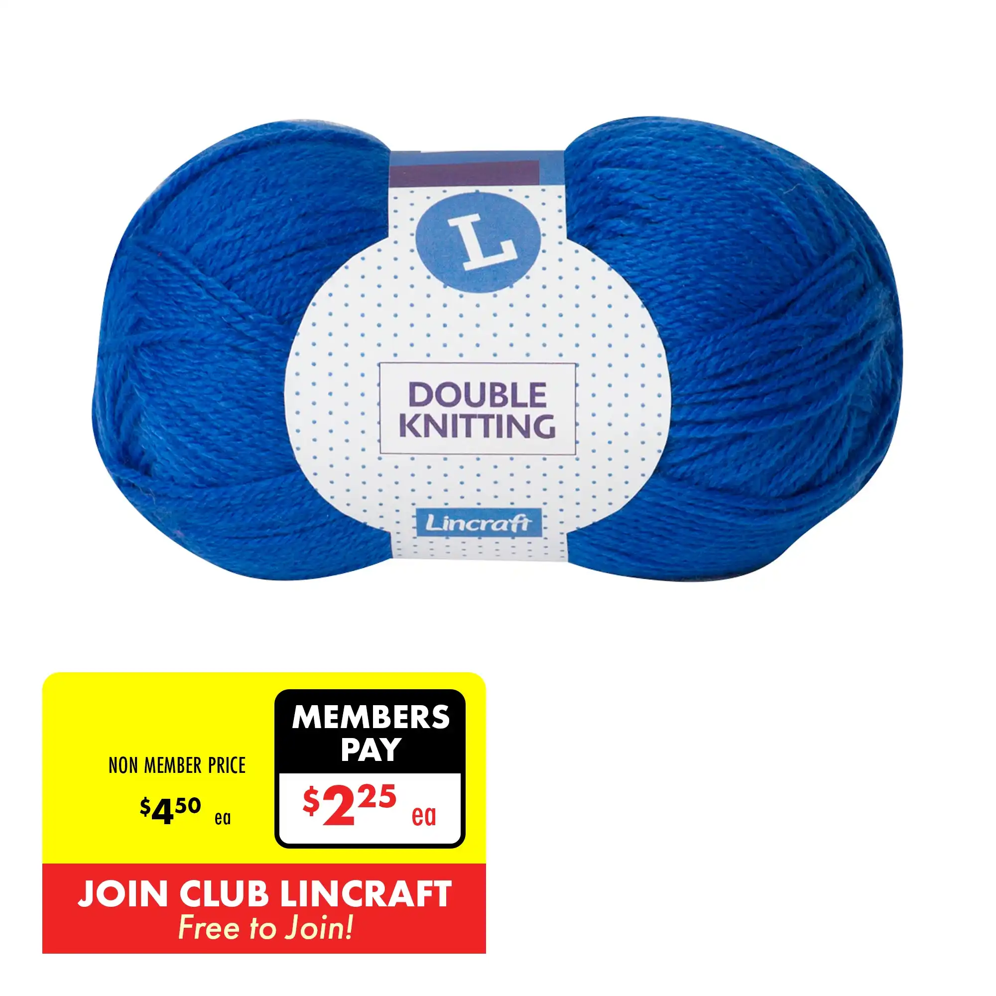 Lincraft DK Crochet & Knitting Yarn 8ply, Cobalt- 100g Acrylic Yarn