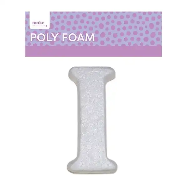 Makr Polyfoam, Uppercase I- 15cm White