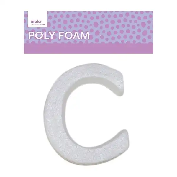 Makr Polyfoam, Uppercase C- 15cm White