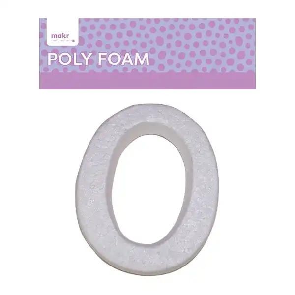 Makr Polyfoam, Uppercase O- 15cm White