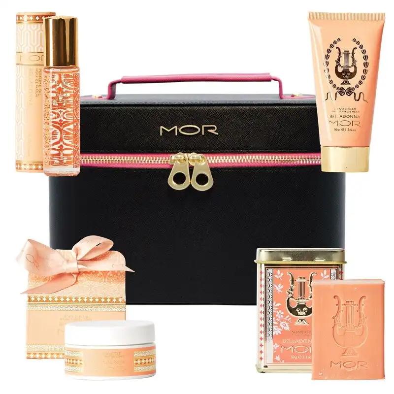 MOR Belladonna Little Luxuries Travel Pack Case - Hand Cream, Perfume Oil, Soap, Body Butter