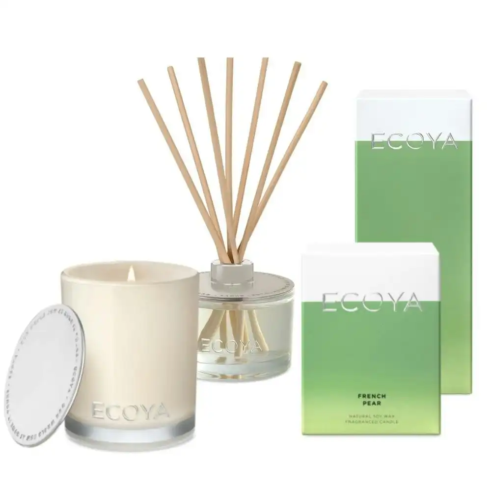 Ecoya French Pear Madison Candle and Diffuser Set