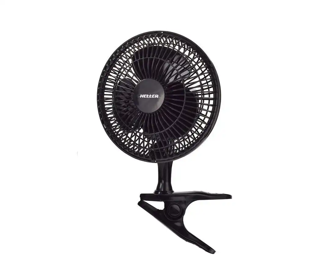 Heller 15cm Desk/Clip 15W 2 Speed Fan/Tilt/Air Cooling/Cooler Black