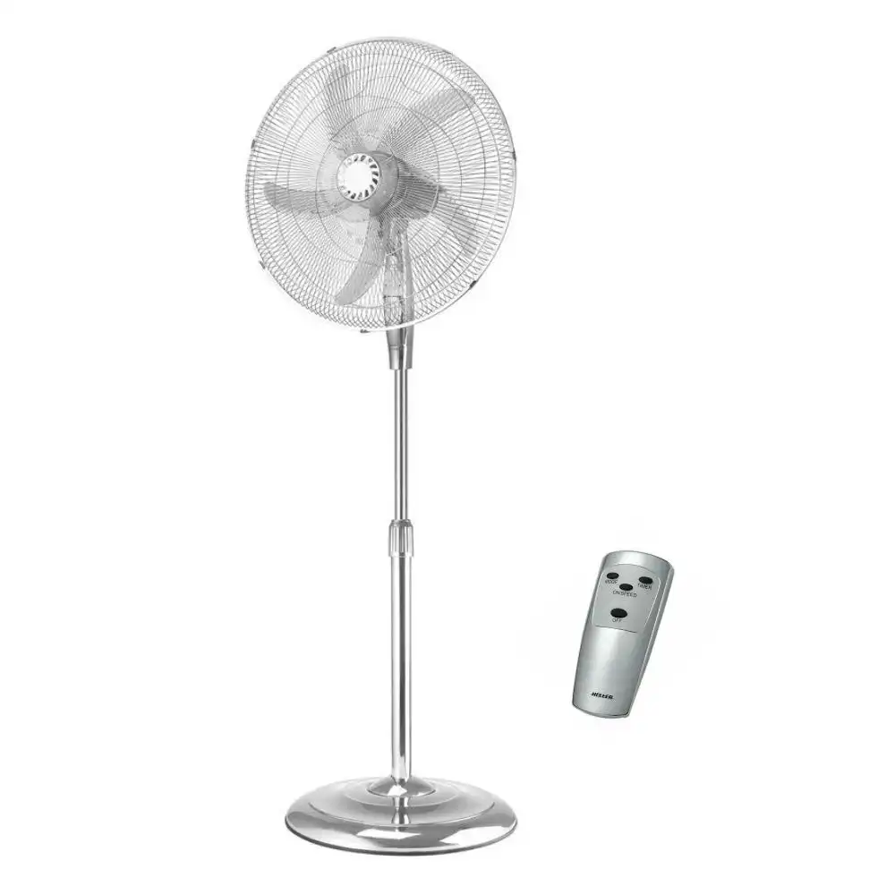 Heller 50cm Metal Pedestal Oscillating Floor Fan/Air Cooling w/8h Timer - Chrome