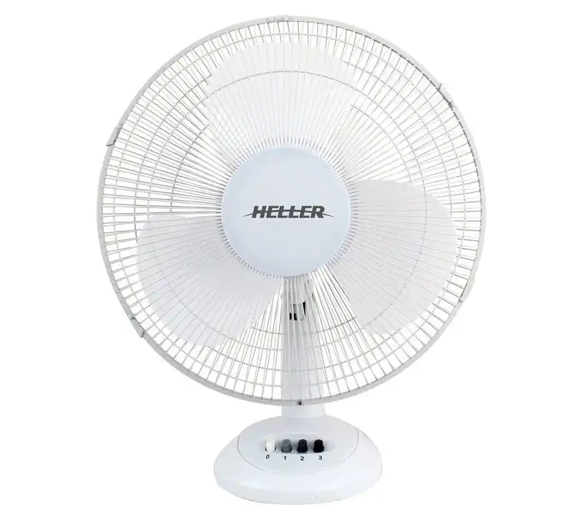Heller 40cm Desk Fan White 3-Speed, Oscillation/Tilt Adjustment - HHDF40S