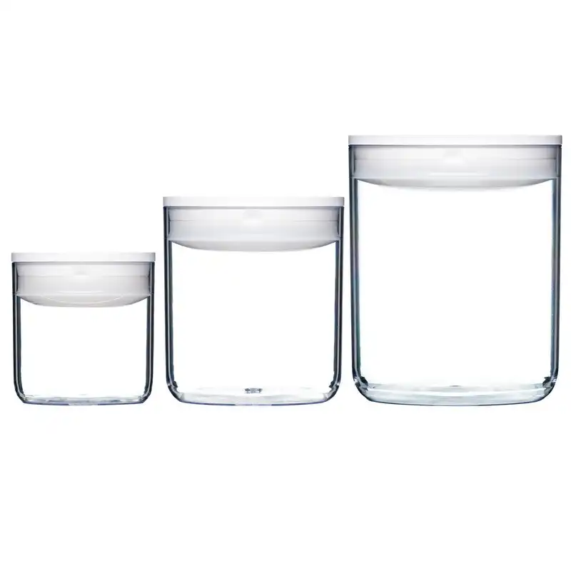 Click Clack Pantry Round Storage Containers Small Set of 3 - 600ml, 1.6L, 3.3L